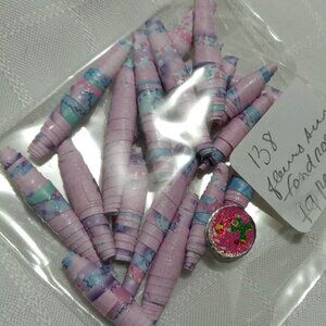 One-of-a-kind handmade/hand rolled paper beads/jewelry making/craft supplies/DIY